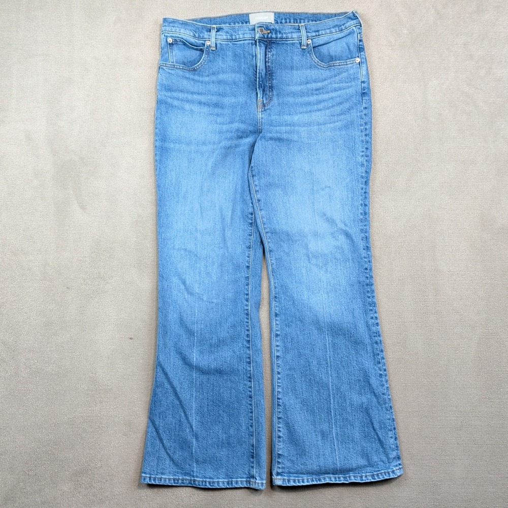 Everlane The High-Rise Flare Jeans 33 Regular Blue Medium Wash 70s Boho Retro — photo 2